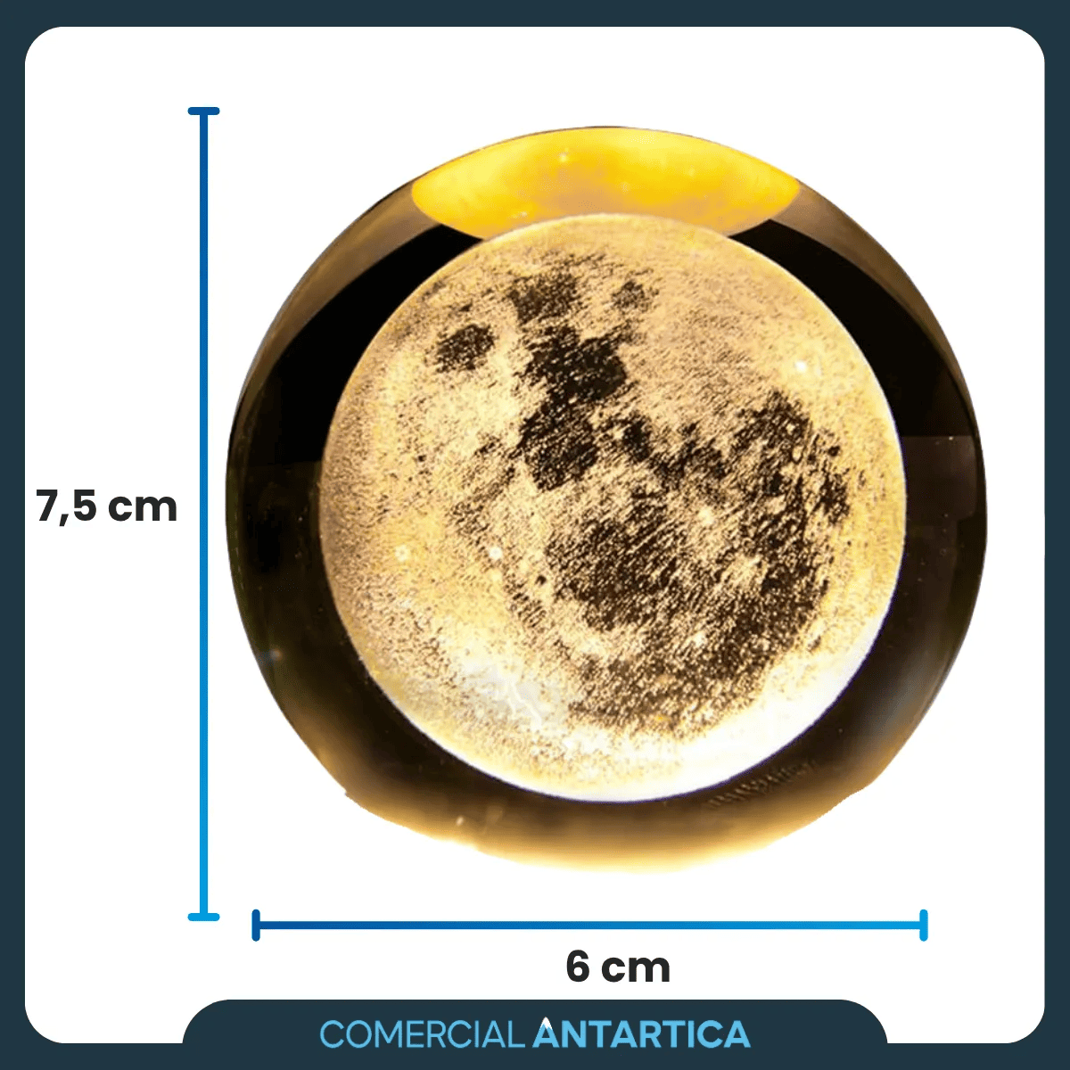 Lámpara esfera cristal 3D Led USB Luna