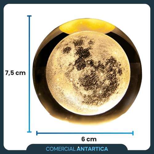 Lámpara esfera cristal 3D Led USB Luna