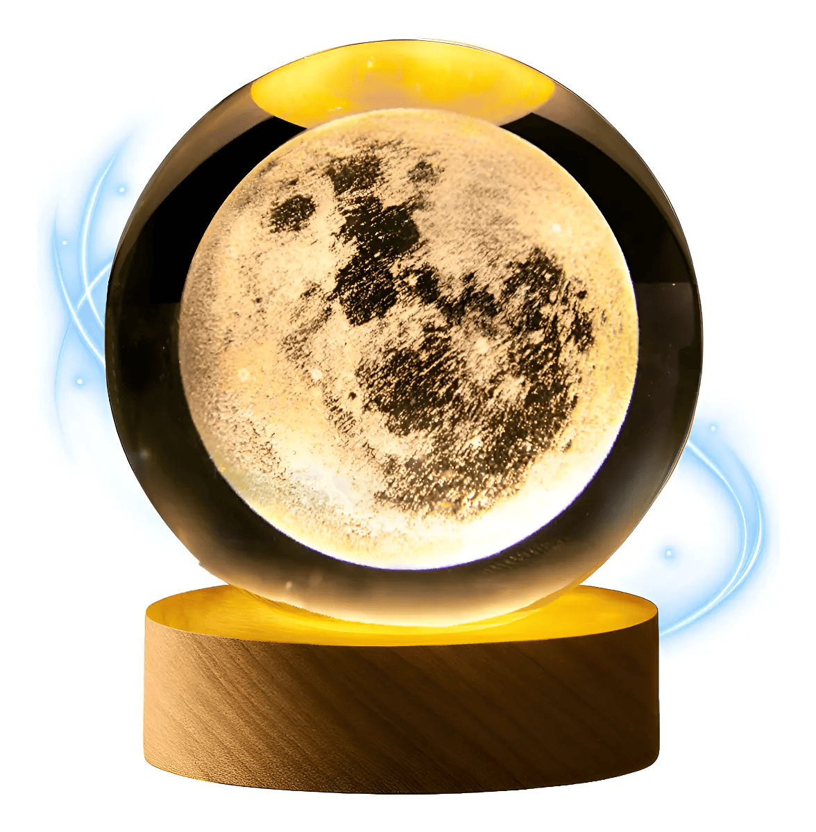 Lámpara esfera cristal 3D Led USB Luna